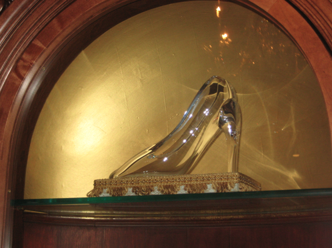 Glass slipper in Cinderella's Castle Suite