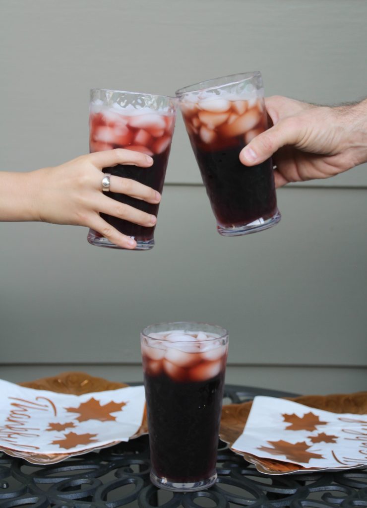 Toasting with Cranberry Vanilla Coca-Cola Mocktail